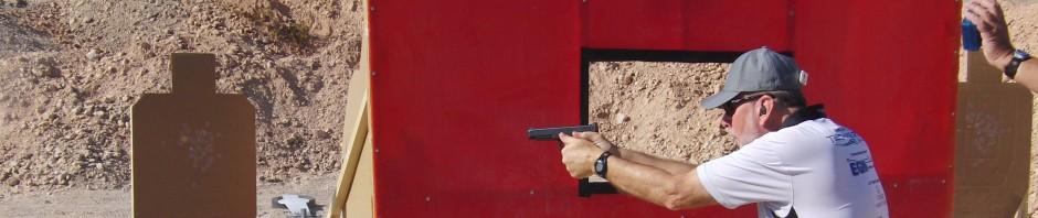 Shooter moving through a stage at a Columbia Cascade match